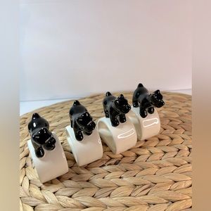 Set Of 4 Scottie Puppy Napkin Rings